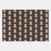 Feuille De Papier Cadeau Golden Retriever Chien Noël (Devant 3)