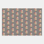 Feuille De Papier Cadeau Golden Retriever Chien Noël (Devant 2)