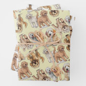Feuille De Papier Cadeau Goldendoodle mignon chien Motif (En situation)