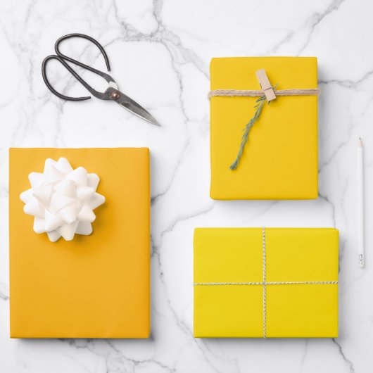 Feuille De Papier Cadeau Goldenrod Jaune Automne automne Couleur solide (Recto)