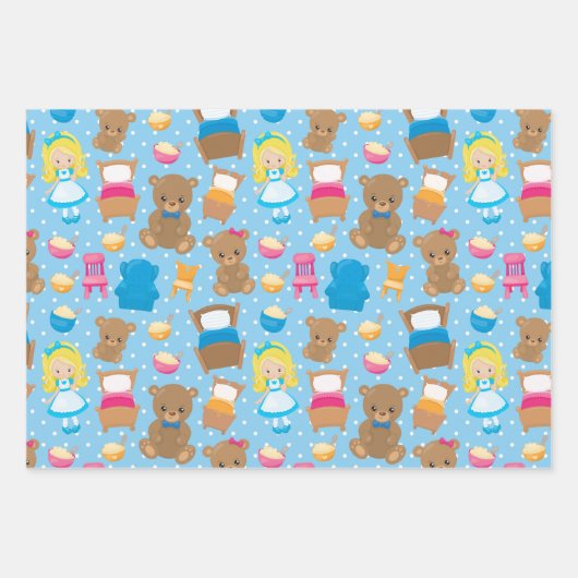 Feuille De Papier Cadeau Goldilocks et les trois ours (Devant)