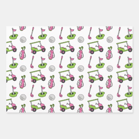 Feuille De Papier Cadeau Golf de Cute (Devant 2)