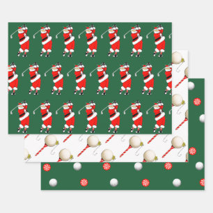 Feuille De Papier Cadeau Golf de Noël Créatif