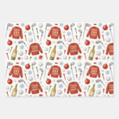 Feuille De Papier Cadeau Golf thème Noël pour Golf Papa Père (Devant 2)