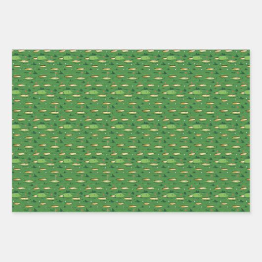 Feuille De Papier Cadeau Golf Vert (Devant 3)