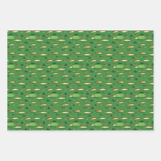 Feuille De Papier Cadeau Golf Vert (Devant 2)