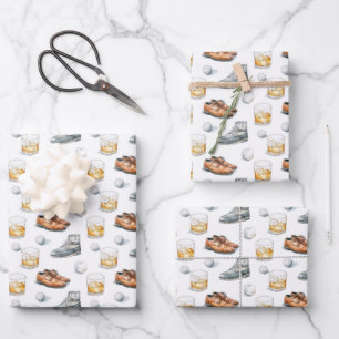 Feuille De Papier Cadeau Golfeur élégant