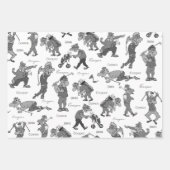 Feuille De Papier Cadeau Golfeurs personnalisées de dessin (Devant 3)