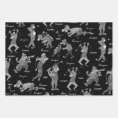 Feuille De Papier Cadeau Golfeurs personnalisées de dessin (Devant)