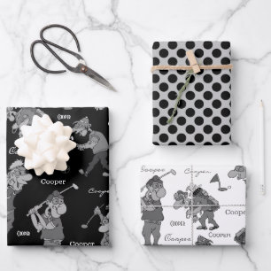 Feuille De Papier Cadeau Golfeurs personnalisées de dessin