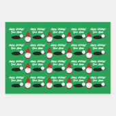 Feuille De Papier Cadeau Golfing Christmas gnome wrapping paper sheets (Devant)