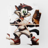 Feuille De Papier Cadeau Goofy Cat Baseball Pitcher Monte (En situation)