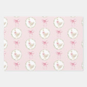 Feuille De Papier Cadeau Goose Blush rose élégant Pastel Bow Anniversaire (Devant 2)