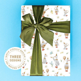 Feuille De Papier Cadeau Goose Wrapping Paper, Goose Theme, Musical Goose