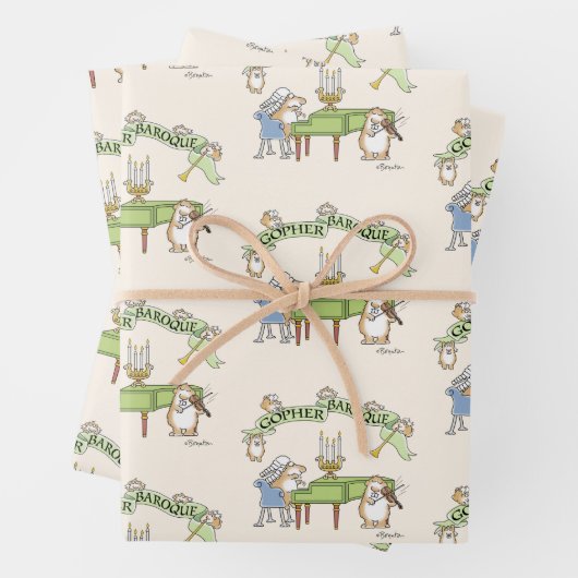 Feuille De Papier Cadeau GOPHER BAROQUE par Sandra Boynton (En situation)