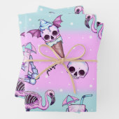 Feuille De Papier Cadeau Goth été/plage rose personnalisé (En situation)