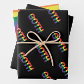 Feuille De Papier Cadeau Goth LGBTQ+ Arc-en-ciel (En situation)