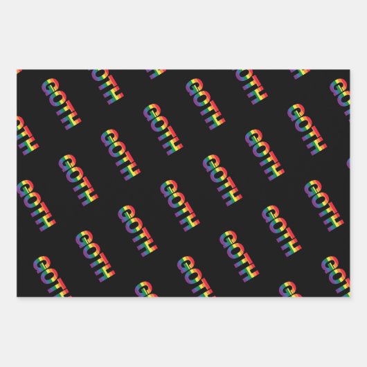 Feuille De Papier Cadeau Goth LGBTQ+ Arc-en-ciel (Devant)