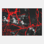 Feuille De Papier Cadeau Goth nocturne d'horreur - Noir et Blanc, Rouge (Devant 2)