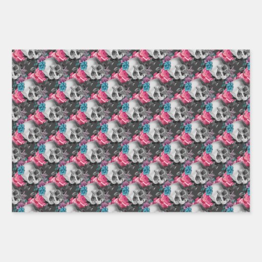 Feuille De Papier Cadeau Goth rose (Devant 2)