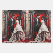 Feuille De Papier Cadeau Goth Wedding Couple (Devant)
