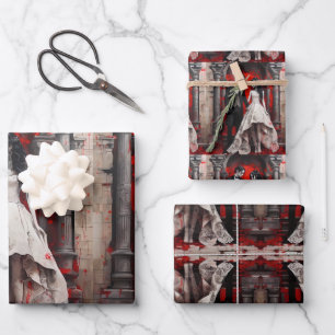 Feuille De Papier Cadeau Goth Wedding Couple