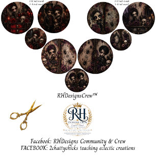 Feuille De Papier Cadeau Gothic Halloween 12 & 8" Rond Decoupage