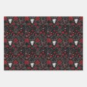 Feuille De Papier Cadeau Gothic Red Roses and Skulls (Devant 3)