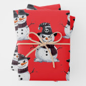Feuille De Papier Cadeau Gothic Snowman (En situation)