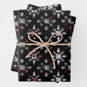 Feuille De Papier Cadeau Gothic Spooky Christmas snowflakes (En situation)
