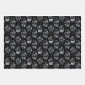 Feuille De Papier Cadeau Gothique Cute Haunted Cupcakes avec Coeurs (Devant)