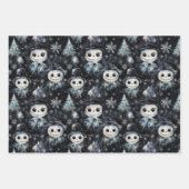 Feuille De Papier Cadeau Gothique Éffrayant de Noël Snowman (Devant)