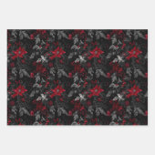 Feuille De Papier Cadeau Gothique Noël Moody Floral (Devant 3)