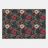Feuille De Papier Cadeau Gothique Noël Moody Floral (Devant)