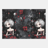 Feuille De Papier Cadeau Gothique Punk Alternative Fée de Noël (Devant 3)