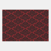 Feuille De Papier Cadeau Gothique victorien rouge et noir (Devant)