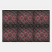 Feuille De Papier Cadeau Gothmas Black Floral Pattern on Deep Crimson Red (Devant)