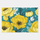 Feuille De Papier Cadeau Gracity Turquoise, jaune et blanc (Devant 2)