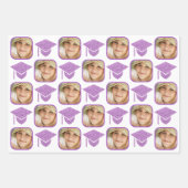 Feuille De Papier Cadeau Grad Glam violet Casquette moderne Assorti Celebré (Devant)