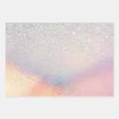 Feuille De Papier Cadeau Gradient holographique de Silver Glitter (Devant 3)