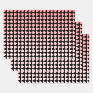 Feuille De Papier Cadeau Gradient Motif tendance rose et noir