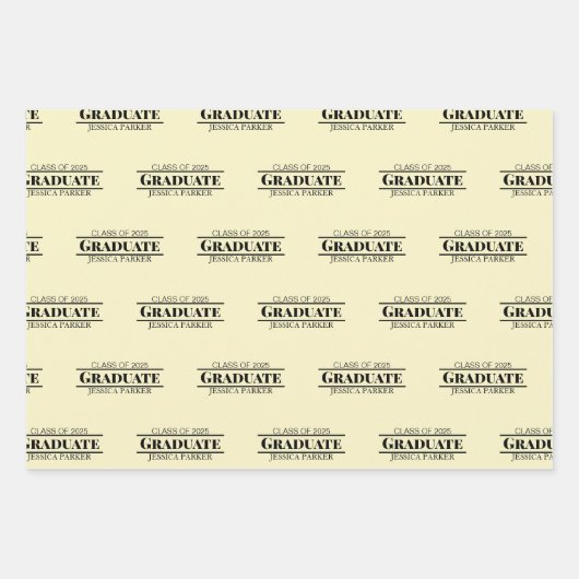 Feuille De Papier Cadeau Graduate Calligraphie Nom Script Moderne (Devant)