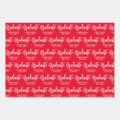 Feuille De Papier Cadeau Graduate Red and White Grad Name Class of 2024 (Devant)