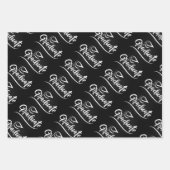Feuille De Papier Cadeau Graduation Wrapping Paper Set – Script “Graduate”  (Devant 2)