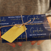 Feuille De Papier Cadeau Gradué Gold Calligraphie Script moderne