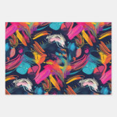 Feuille De Papier Cadeau Graffiti éclaboussé de chaos vif (Devant)