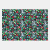 Feuille De Papier Cadeau Graffiti Holly de Noël (Devant)