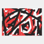 Feuille De Papier Cadeau Graffiti noir, blanc et rouge (Devant)