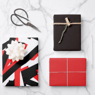 Feuille De Papier Cadeau Graffiti noir, blanc et rouge