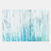 Feuille De Papier Cadeau Grain de bois Turquoise Blanc Rustique Texture Déc (Devant)